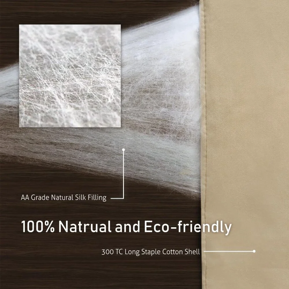 Comforter Twin Size, 100% Natural Silk Filled Duvet Breathable (68